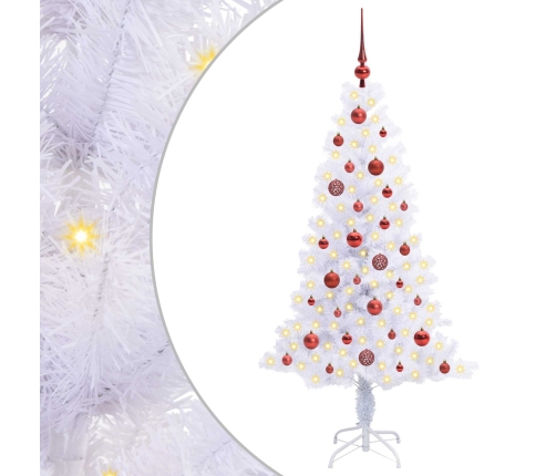 Mākslīgā Ziemassvētku Eglīte Balts 150 Cm Pvc Un Tērauds Vidaxl