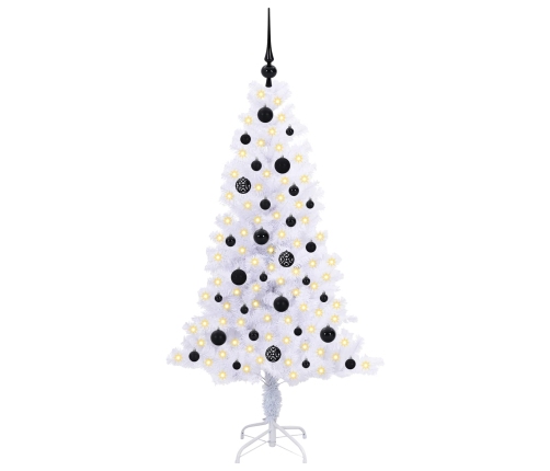 Mākslīgā Ziemassvētku Eglīte Balts 150 Cm Pvc Un Tērauds Vidaxl