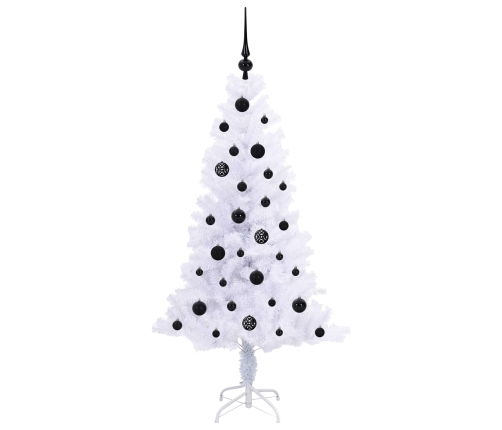 Mākslīgā Ziemassvētku Eglīte Balts 150 Cm Pvc Un Tērauds Vidaxl