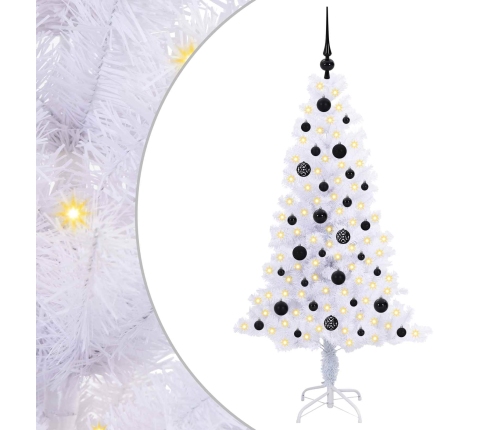 Mākslīgā Ziemassvētku Eglīte Balts 150 Cm Pvc Un Tērauds Vidaxl