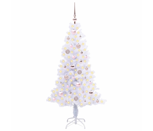 Mākslīgā Ziemassvētku Eglīte Balts 150 Cm Pvc Un Tērauds Vidaxl