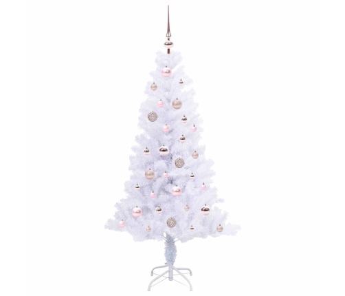 Mākslīgā Ziemassvētku Eglīte Balts 150 Cm Pvc Un Tērauds Vidaxl