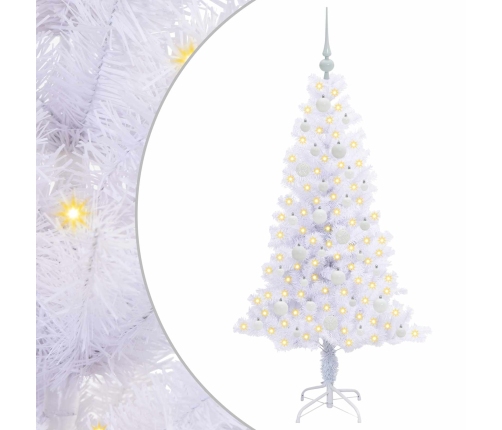 Mākslīgā Ziemassvētku Eglīte Balts 150 Cm Pvc Un Tērauds Vidaxl