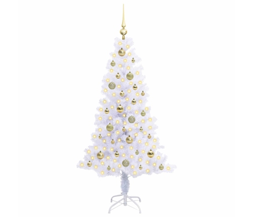 Mākslīgā Ziemassvētku Eglīte Balts 150 Cm Pvc Un Tērauds Vidaxl