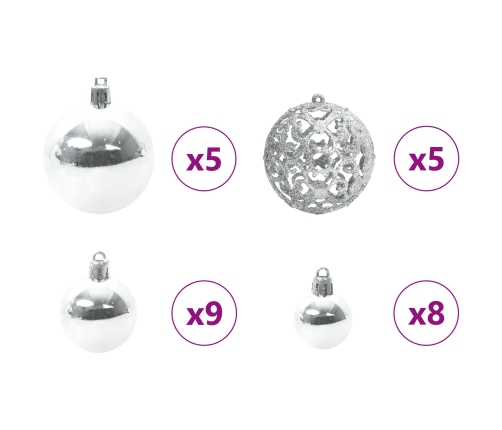 Mākslīgā Ziemassvētku Eglīte Balts 150 Cm Pvc Un Tērauds Vidaxl