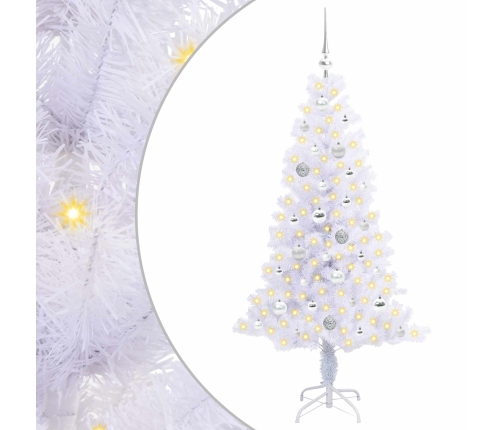 Mākslīgā Ziemassvētku Eglīte Balts 150 Cm Pvc Un Tērauds Vidaxl