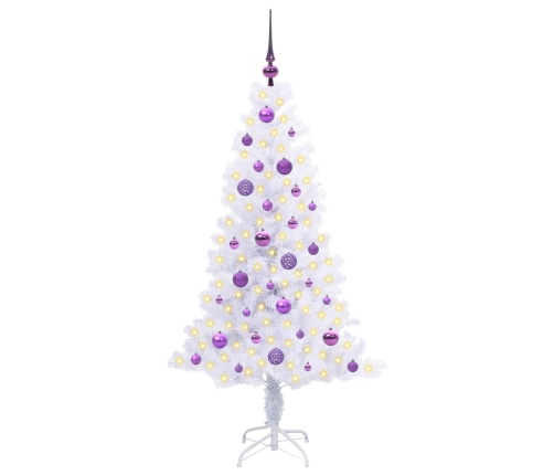 Mākslīgā Ziemassvētku Eglīte Balts 150 Cm Pvc Un Tērauds Vidaxl