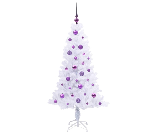 Mākslīgā Ziemassvētku Eglīte Balts 150 Cm Pvc Un Tērauds Vidaxl