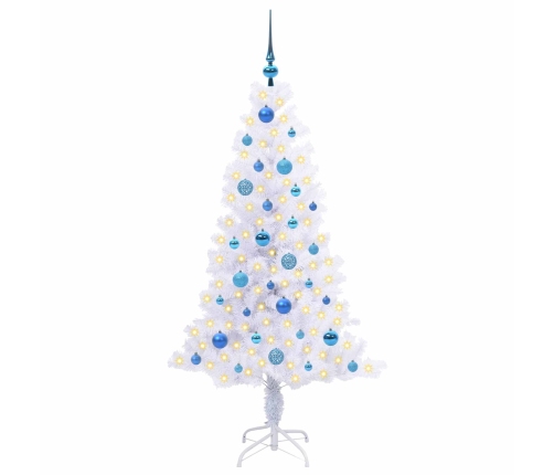 Mākslīgā Ziemassvētku Eglīte Balts 150 Cm Pvc Un Tērauds Vidaxl