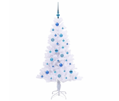 Mākslīgā Ziemassvētku Eglīte Balts 150 Cm Pvc Un Tērauds Vidaxl