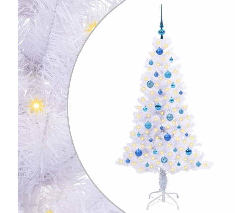 Mākslīgā Ziemassvētku Eglīte Balts 150 Cm Pvc Un Tērauds Vidaxl