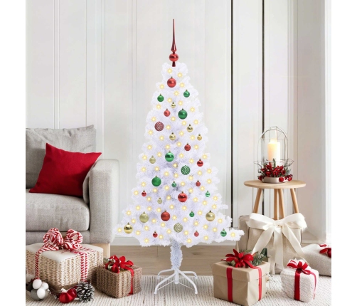 Mākslīgā Ziemassvētku Eglīte Balts 150 Cm Pvc Un Tērauds Vidaxl