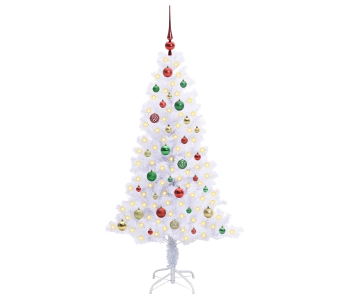 Mākslīgā Ziemassvētku Eglīte Balts 150 Cm Pvc Un Tērauds Vidaxl