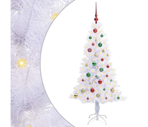 Mākslīgā Ziemassvētku Eglīte Balts 150 Cm Pvc Un Tērauds Vidaxl