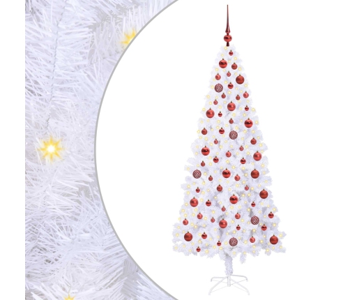 Mākslīgā Ziemassvētku Eglīte Balts 180 Cm Pvc Un Tērauds Vidaxl