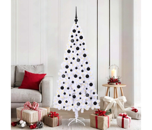 Mākslīgā Ziemassvētku Eglīte Balts 180 Cm Pvc Un Tērauds Vidaxl