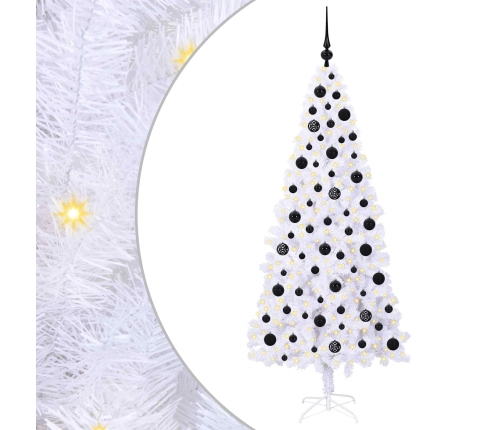 Mākslīgā Ziemassvētku Eglīte Balts 180 Cm Pvc Un Tērauds Vidaxl