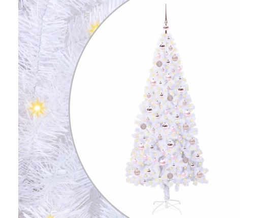 Mākslīgā Ziemassvētku Eglīte Balts 180 Cm Pvc Un Tērauds Vidaxl