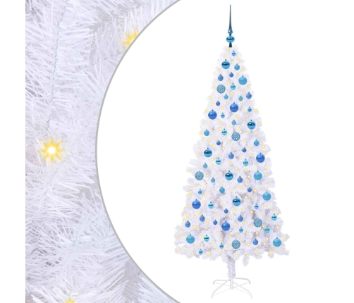 Mākslīgā Ziemassvētku Eglīte Balts 180 Cm Pvc Un Tērauds Vidaxl