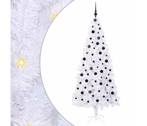 Mākslīgā Ziemassvētku Eglīte Balts 210 Cm Pvc Un Tērauds Vidaxl