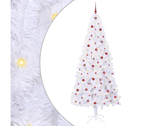 Mākslīgā Ziemassvētku Eglīte Balts 240 Cm Pvc Un Tērauds Vidaxl