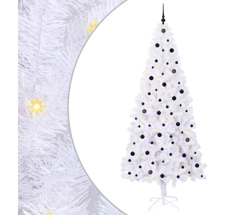 Mākslīgā Ziemassvētku Eglīte Balts 240 Cm Pvc Un Tērauds Vidaxl