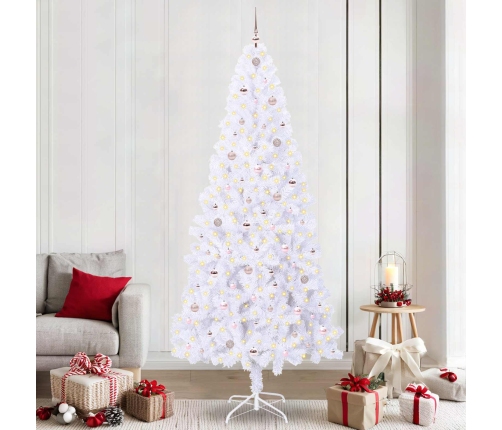 Mākslīgā Ziemassvētku Eglīte Balts 240 Cm Pvc Un Tērauds Vidaxl