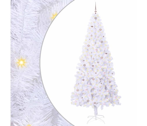 Mākslīgā Ziemassvētku Eglīte Balts 240 Cm Pvc Un Tērauds Vidaxl