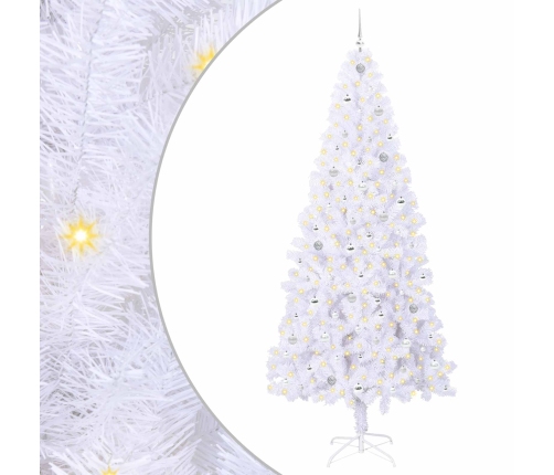 Mākslīgā Ziemassvētku Eglīte Balts 240 Cm Pvc Un Tērauds Vidaxl