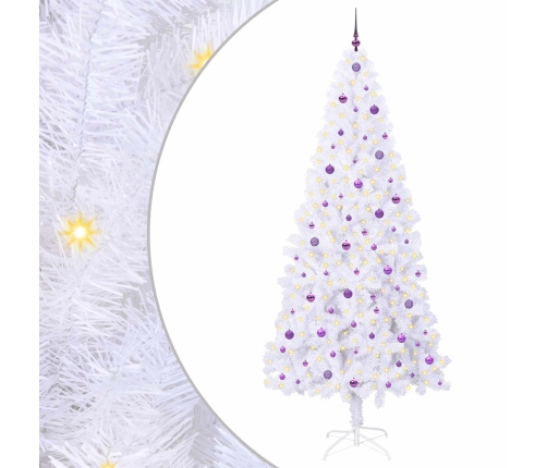 Mākslīgā Ziemassvētku Eglīte Balts 240 Cm Pvc Un Tērauds Vidaxl