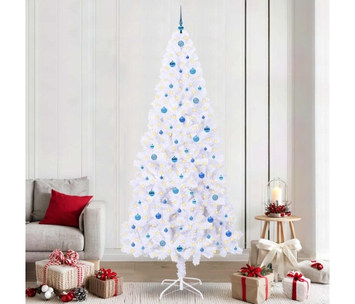 Mākslīgā Ziemassvētku Eglīte Balts 240 Cm Pvc Un Tērauds Vidaxl