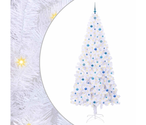 Mākslīgā Ziemassvētku Eglīte Balts 240 Cm Pvc Un Tērauds Vidaxl