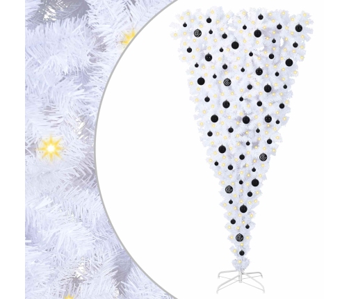 Mākslīgā Ziemassvētku Eglīte Balts 210 Cm Pvc Un Tērauds Vidaxl