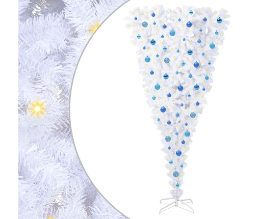 Mākslīgā Ziemassvētku Eglīte Balts 210 Cm Pvc Un Tērauds Vidaxl