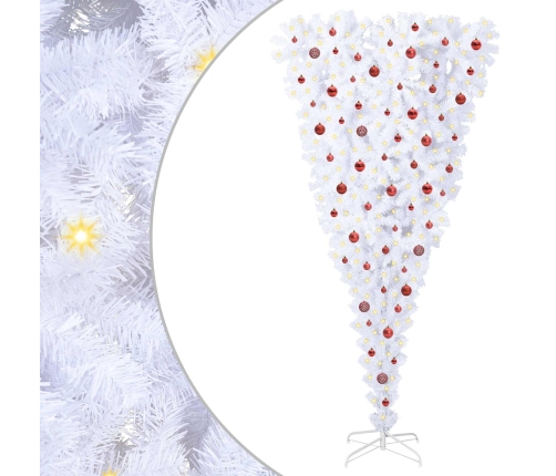 Mākslīgā Ziemassvētku Eglīte Balts 240 Cm Pvc Un Tērauds Vidaxl