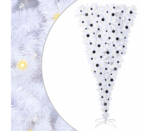 Mākslīgā Ziemassvētku Eglīte Balts 240 Cm Pvc Un Tērauds Vidaxl