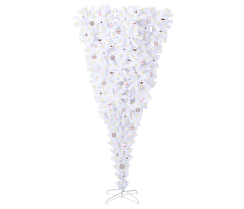 Mākslīgā Ziemassvētku Eglīte Balts 240 Cm Pvc Un Tērauds Vidaxl