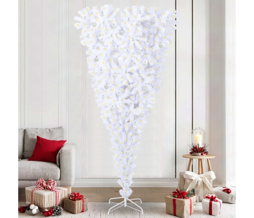 Mākslīgā Ziemassvētku Eglīte Balts 240 Cm Pvc Un Tērauds Vidaxl