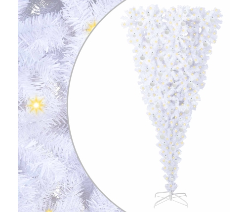 Mākslīgā Ziemassvētku Eglīte Balts 240 Cm Pvc Un Tērauds Vidaxl