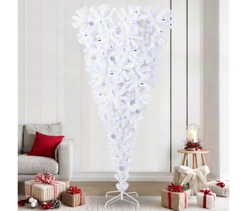 Mākslīgā Ziemassvētku Eglīte Balts 240 Cm Pvc Un Tērauds Vidaxl