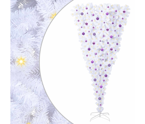 Mākslīgā Ziemassvētku Eglīte Balts 240 Cm Pvc Un Tērauds Vidaxl