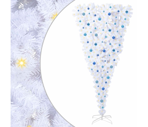 Mākslīgā Ziemassvētku Eglīte Balts 240 Cm Pvc Un Tērauds Vidaxl