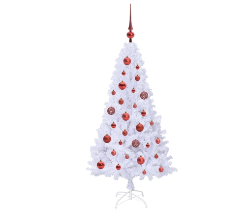 Mākslīgā Ziemassvētku Eglīte Balts 120 Cm Pvc Un Tērauds Vidaxl