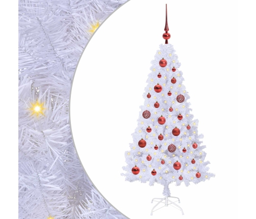 Mākslīgā Ziemassvētku Eglīte Balts 120 Cm Pvc Un Tērauds Vidaxl