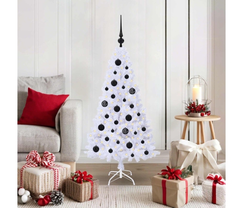 Mākslīgā Ziemassvētku Eglīte Balts 120 Cm Pvc Un Tērauds Vidaxl