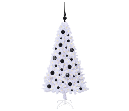 Mākslīgā Ziemassvētku Eglīte Balts 120 Cm Pvc Un Tērauds Vidaxl