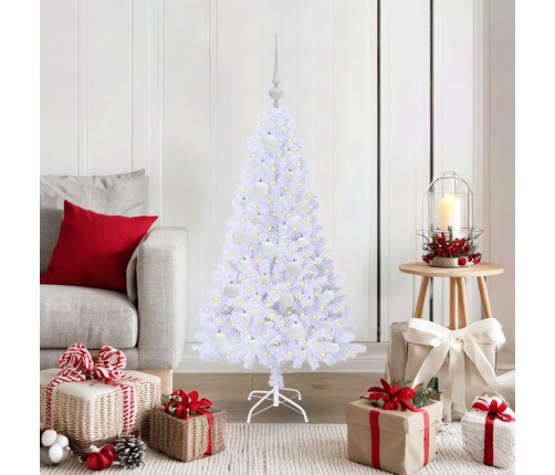 Mākslīgā Ziemassvētku Eglīte Balts 120 Cm Pvc Un Tērauds Vidaxl