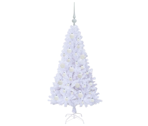Mākslīgā Ziemassvētku Eglīte Balts 120 Cm Pvc Un Tērauds Vidaxl