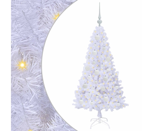 Mākslīgā Ziemassvētku Eglīte Balts 120 Cm Pvc Un Tērauds Vidaxl