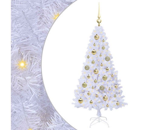 Mākslīgā Ziemassvētku Eglīte Balts 120 Cm Pvc Un Tērauds Vidaxl